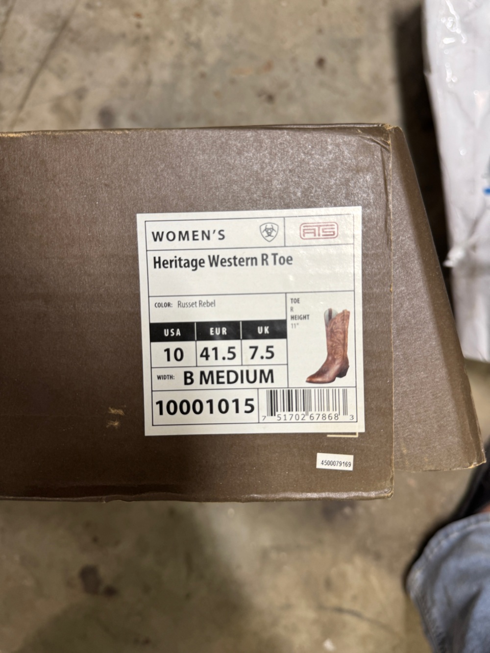 Ariat NWT Heritage Western R Toe Russet Rebel - Picture 2 of 2